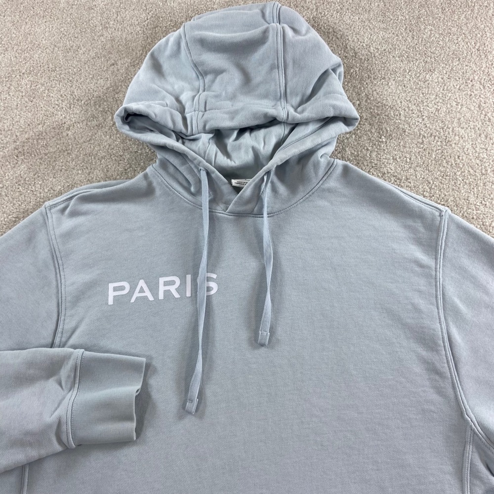 Nike PSG Hoodie Mens Small Gray Paris Saint-Germain Pullover Fleece